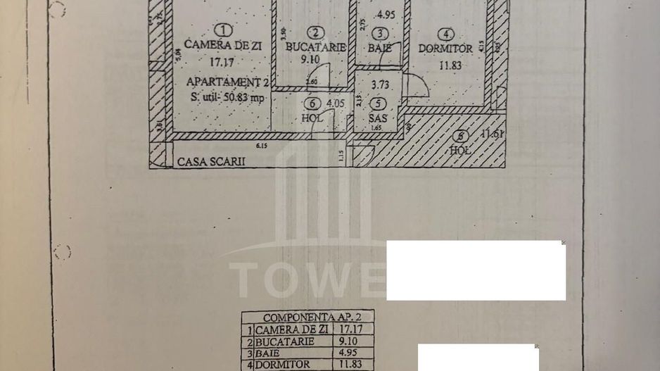 Apartament de vânzare – 2 camere, parter cu grădină, Cartierul Arhitecților - Schiță 9