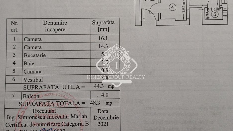 Floreasca-Barbu Vacarescu | Apartament 2 camere | Mobilat si utilat | Boxa 11mp - Schiță 8