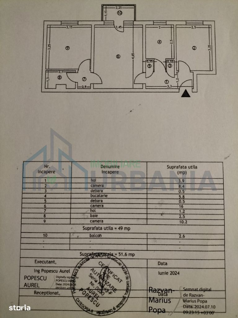 Apartament 3 camere, semidecomandat, Zimbru, etaj 3 - Poză 1