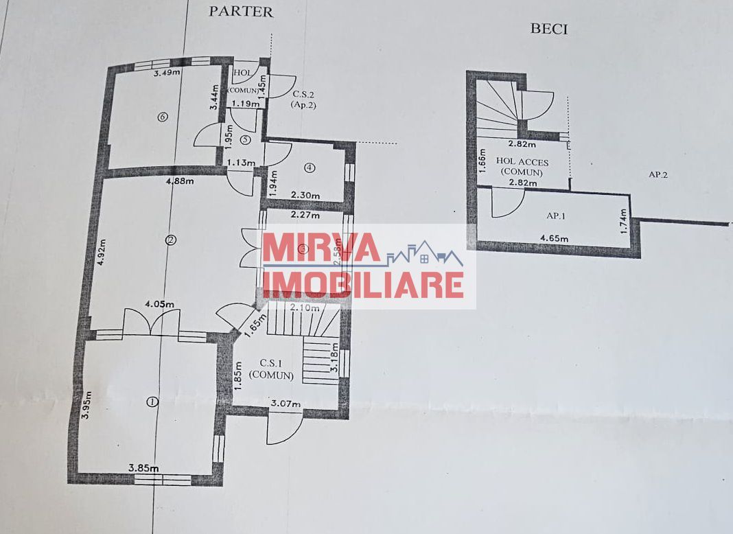 Apartament interbelic cu 4 camere – 63,17 mp utili | Central, Ploiești - Schiță 33