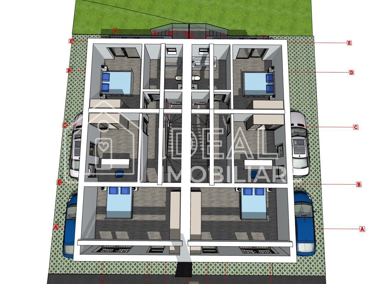 Duplex cu 4 camere si 250 mp curte, in Cartierul Arhitectilor - Schiță 7