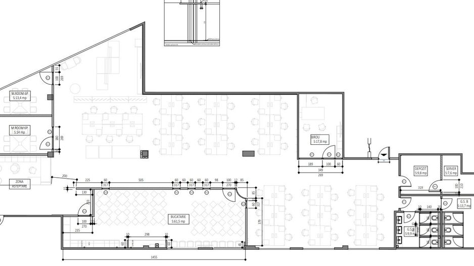 Spatiu birouri  1320 m2 finisat Europa - Poză 23