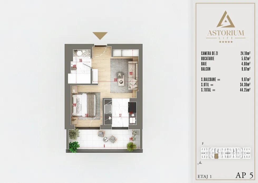 2 CAM TIP STUDIO , BLOC NOU,  PALLADY - Poză 2