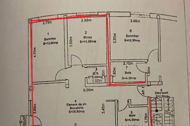Apartament cu 3 camere si grădină 74 mp zona Triajului Selimbar - Schiță 15