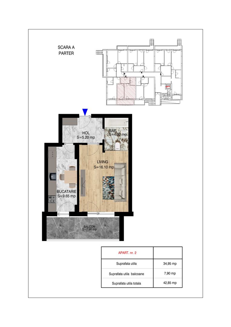Garsoniera ideala pt  investitie  Pallady Metrou Nicolae Teclu - Schiță 5