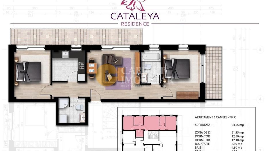 Bloc Nou - 3 Camere cu 2 bai - Etaj Intermediar - Zona Bucium - Poză 7