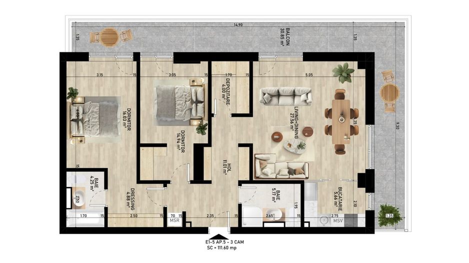 Apartament 3 camere I Gemina by the lake - Poză 2