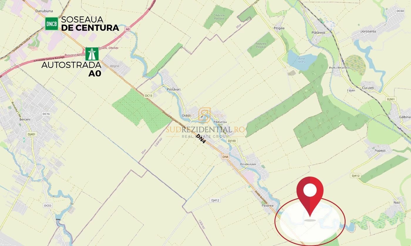 Teren 84.400 mp, ideal dezvoltare rezidentiala, PUZ aprobat, Frumusani - Poză 3