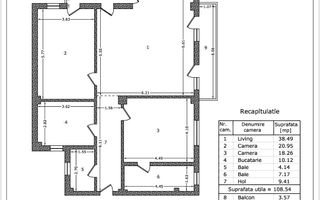 Apartament 3 camere , Aviației, bloc 2025, 109 mp utili + 2 balcoane. - Poză 14