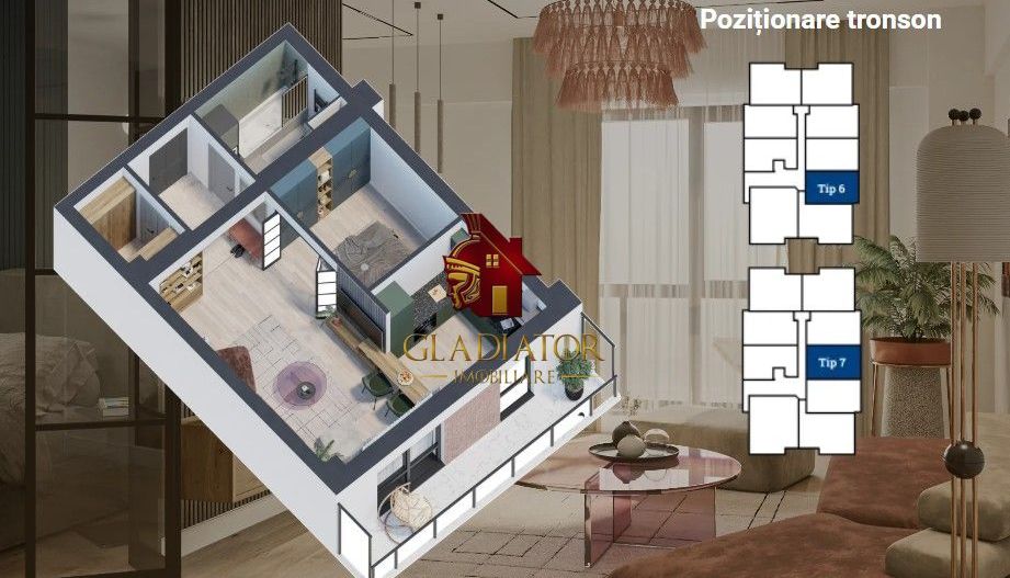 Apartament 1 camera, bloc nou, 51 mp fara comision, Dealul Galata - Poză 2