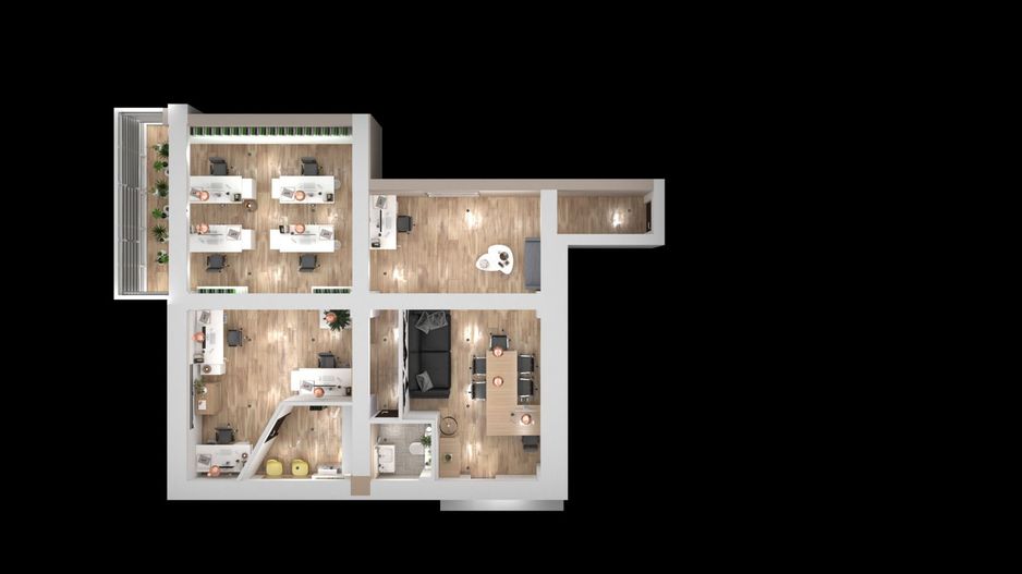 SAD birou cu 4 camere si balcon - Poză 8