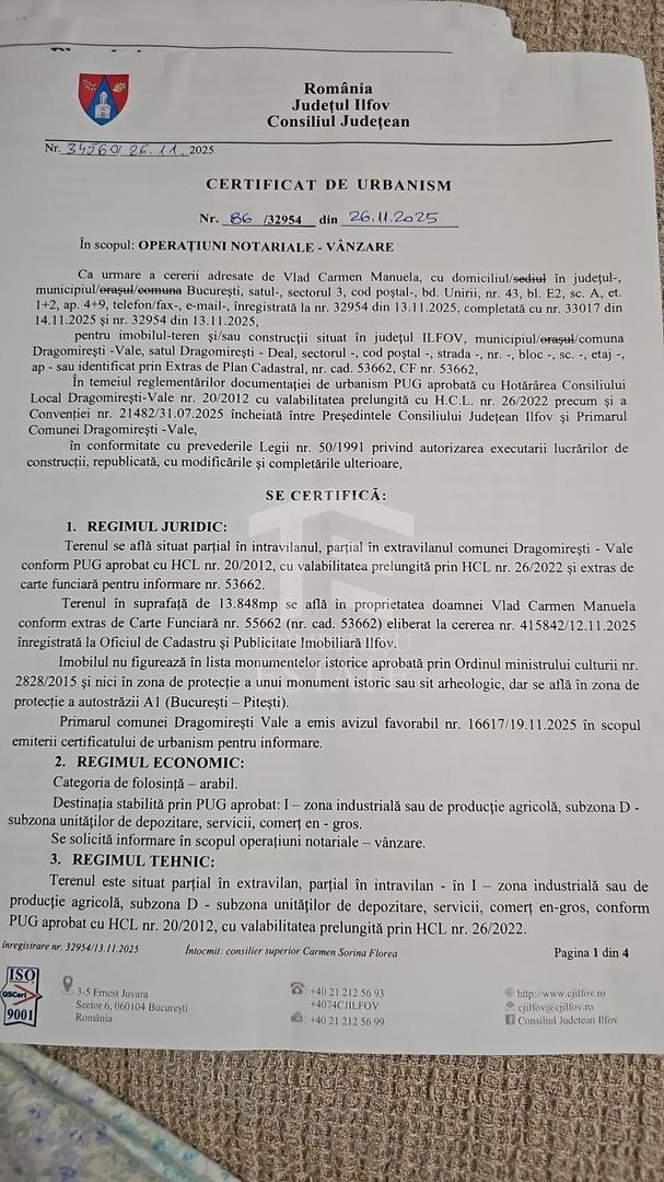 Teren Intravilan 13848 mp deschidere la A1 zona Carrefour Militari - Schiță 4