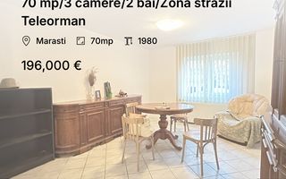 70 mp/3 camere/2 băi/Zona străzii Teleorman - Poză 1