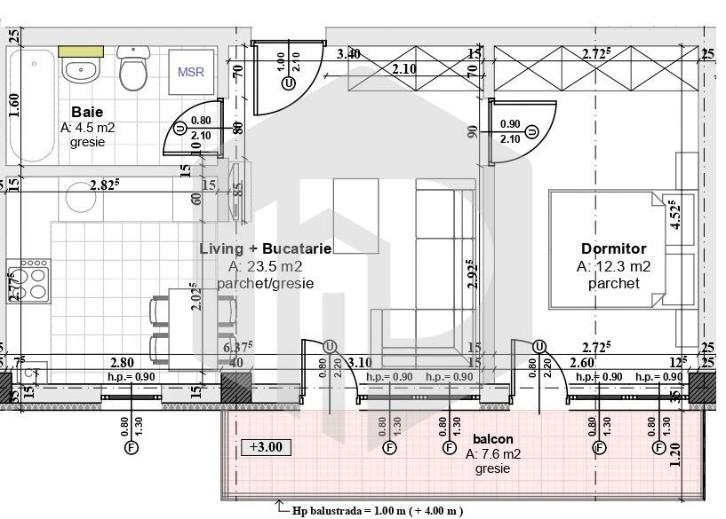 Apartament 2 camere - 41 mpu - Etaj 2 - Mandra/Calea cisnadiei - Poză 1
