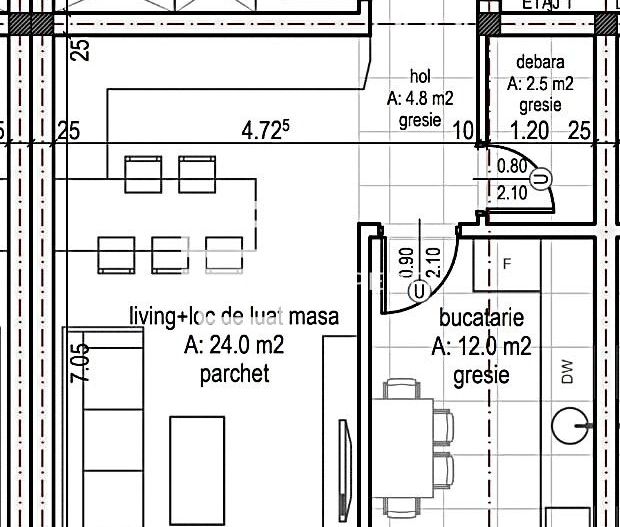 Apartament 3 camere/ETAJ 1/la cheie , Cristian - Schiță 13