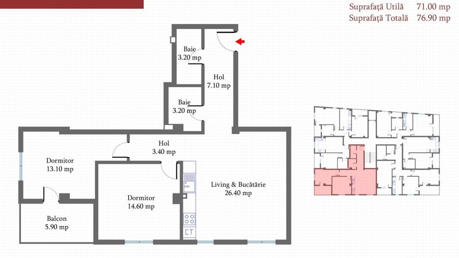 Apartament 3 Camere- 75 mp in Militari, langa METROU, liber, NOU, COMISION 0% - Schiță 18