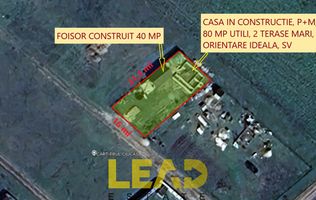 Comision 0%, Casa in constructie P+M, 80 mp utili, cu foisor si teren 504 mp