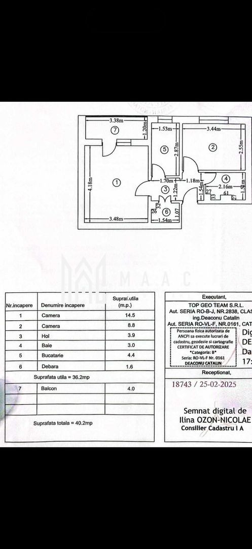 Apartament 2 camere | Etaj 1 | 40.2mp | - Poză 9
