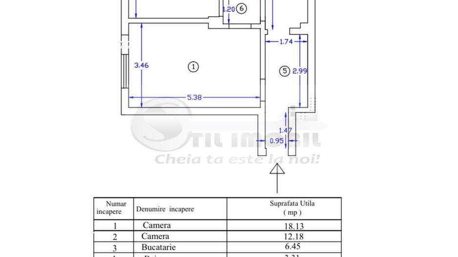 Copou, 2 camere, 48,7 mp, etaj 1 – 127.500 € neg. - Poză 6