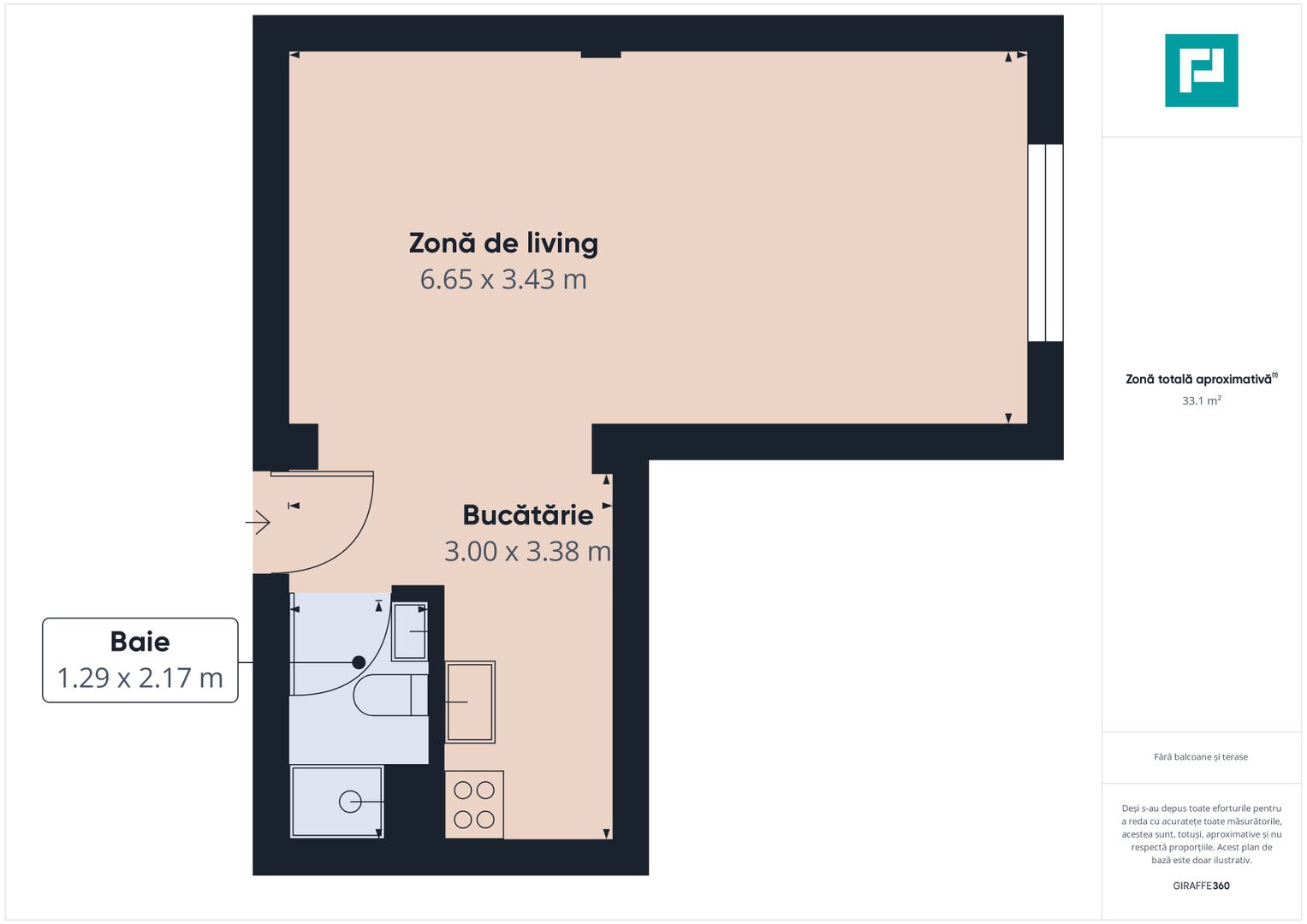 Apartament modern la cheie, cu 1 cameră - Poză 11