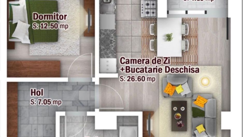 Apartament 2 camere 55 mp | Parcare subterana inclusa - Poză 4