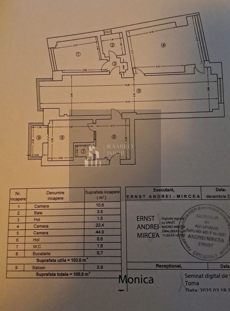 4 camere  etaj 1 /450 m METROU UNIRII - Poză 7