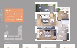 Apartament 3 camere , terasa 13 mp Auchan Titan Comision 0% - Poză 15