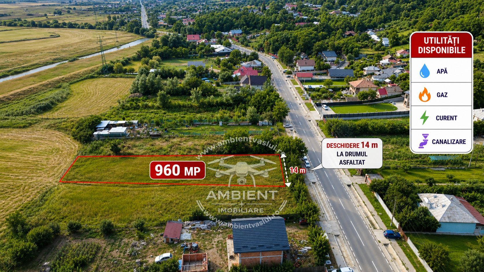 TEREN INTRAVILAN 960 mp, VASLUI zona BRODOC; - Poză 2