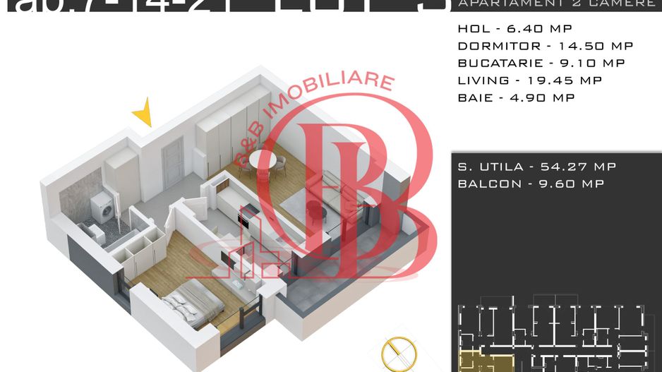 2 camere decomandat -Theodor Pallady-Metrou Nicolae Teclu - Schiță 12