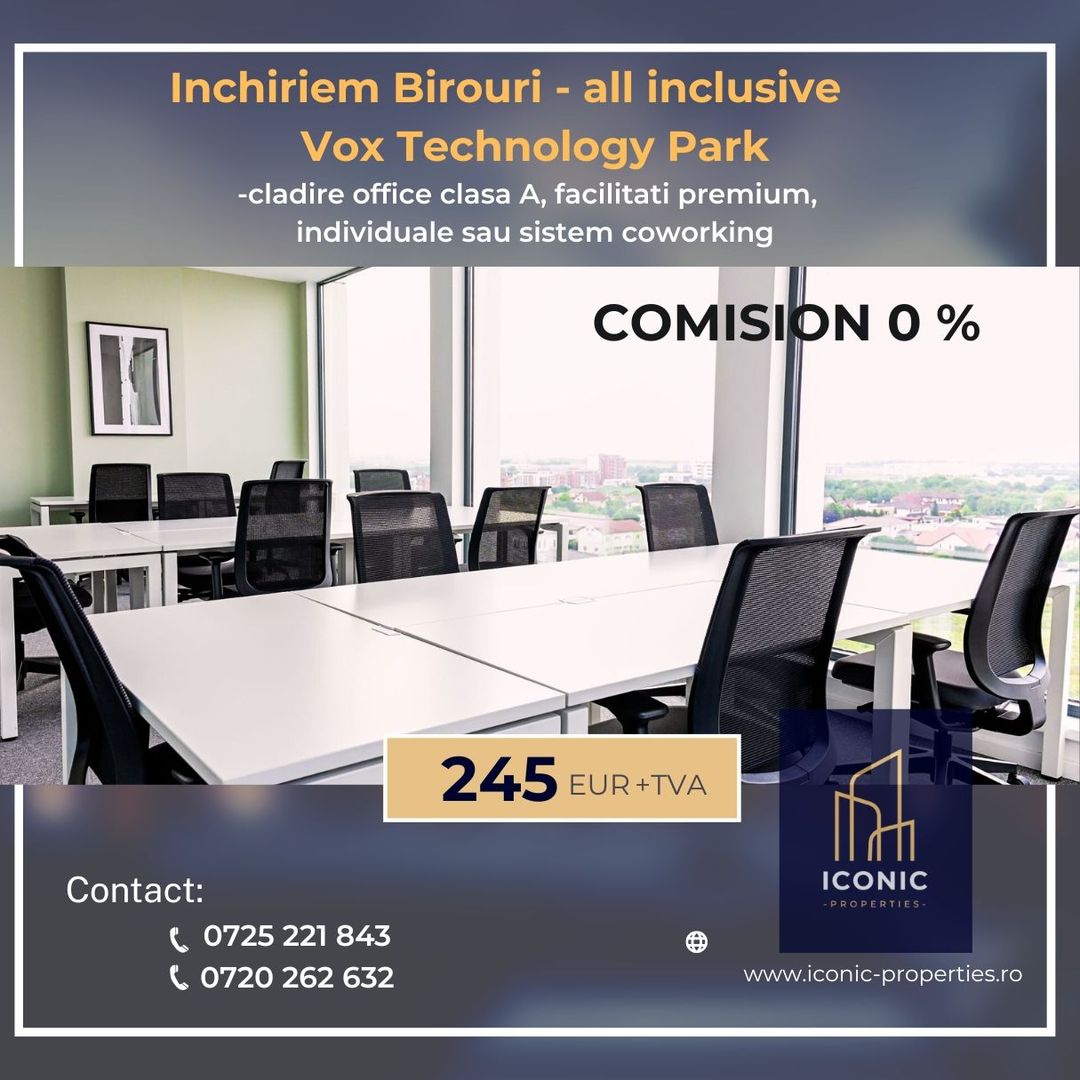 Birouri coworking, clasa A,facilitati all inclusive,  0% comision! - Poză 1