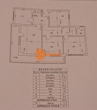 Apartament 4 camere – Lujerului | Metrou la 350 m - Schiță 6