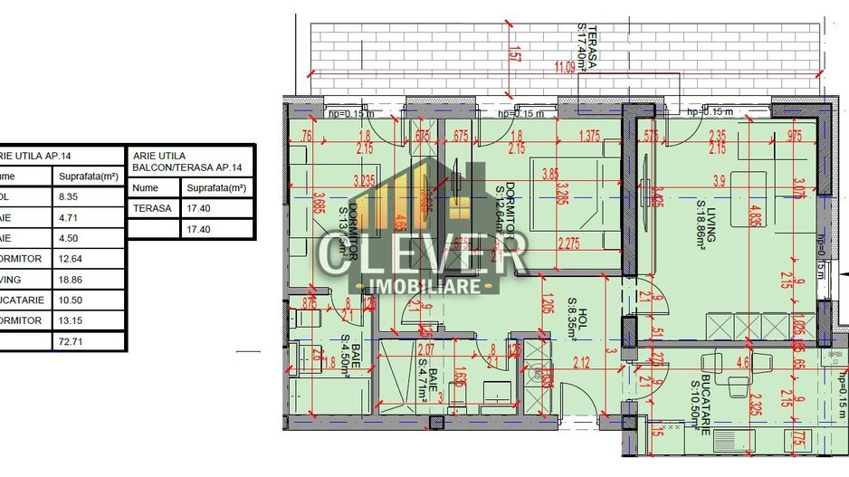 Apartament 3 camere decomandat Parcul Teilor, Promo Parcare, Comision 0% - Schiță 3