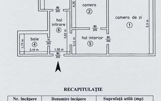 Apartament  2 camere ,decomandat , Bld.Alexandru cel bun 55 mp - Poză 8