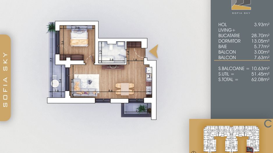 2 CAMERE/ ACTE GATA/ SCOALA DE STAT/ 8 MIN. METROU TECLU! - Poză 4