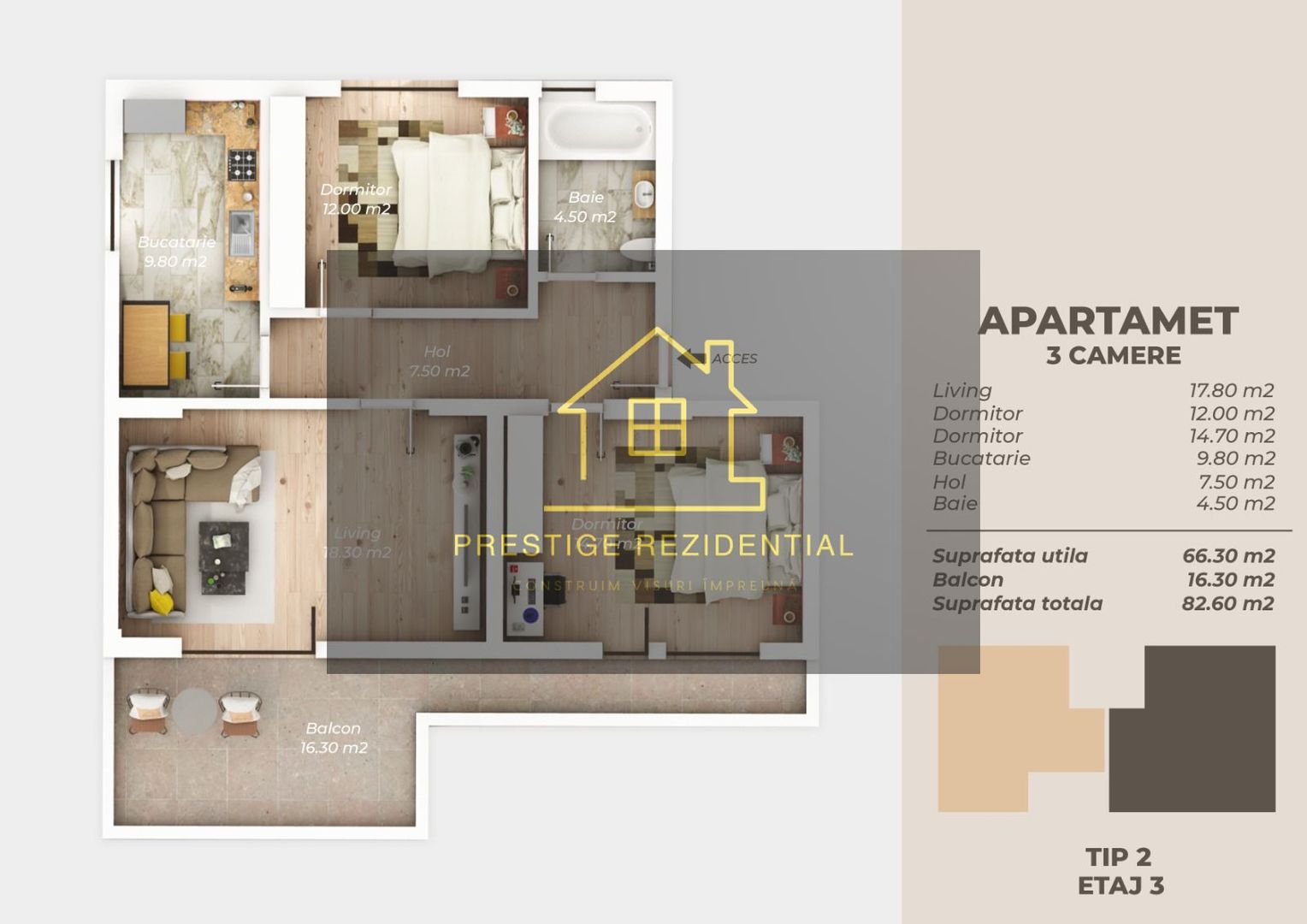 Apartament 3 Cam, Direct Dez, Comision 0, Ozana-Titan - Poză 7
