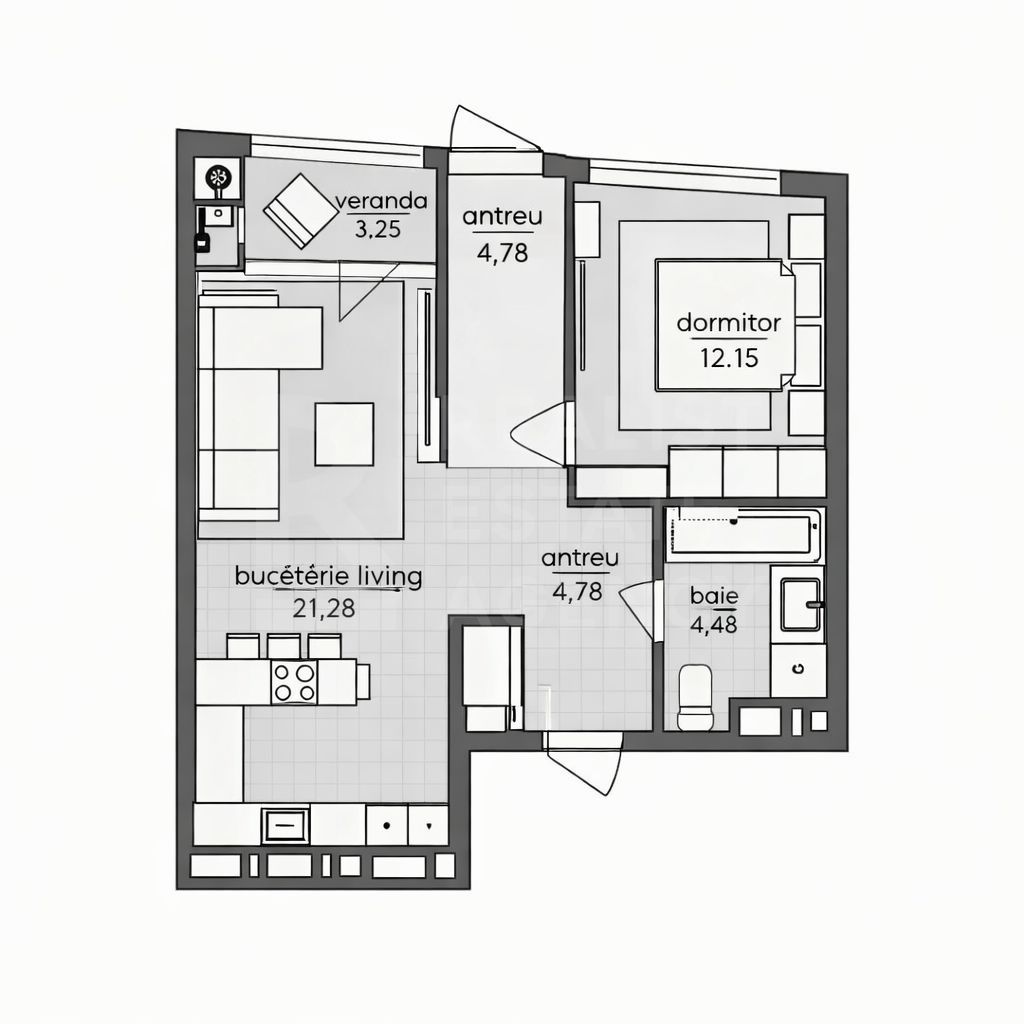 Vânzare, apartament, 1 cameră, bulevardul Dacia, Botanica - Poză 6