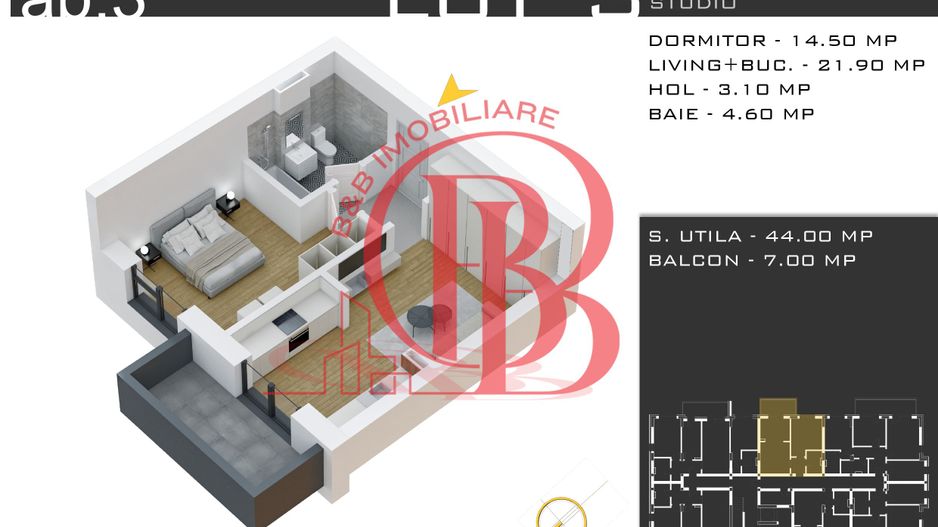 2 camere  -parcare inclusa -proiect nou -Pallady - Schiță 12