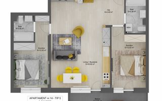 Apartament 3 camere in Sibiu - Schiță 5