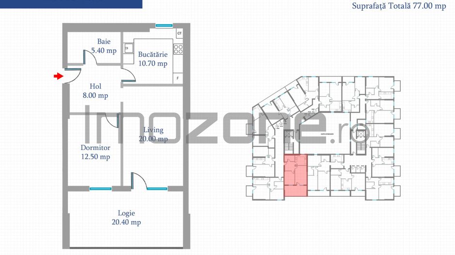 DISCOUNT EXCLUSIV - Economiseste 10%, 2 camere, 77 mp, etaj 3 - Poză 9