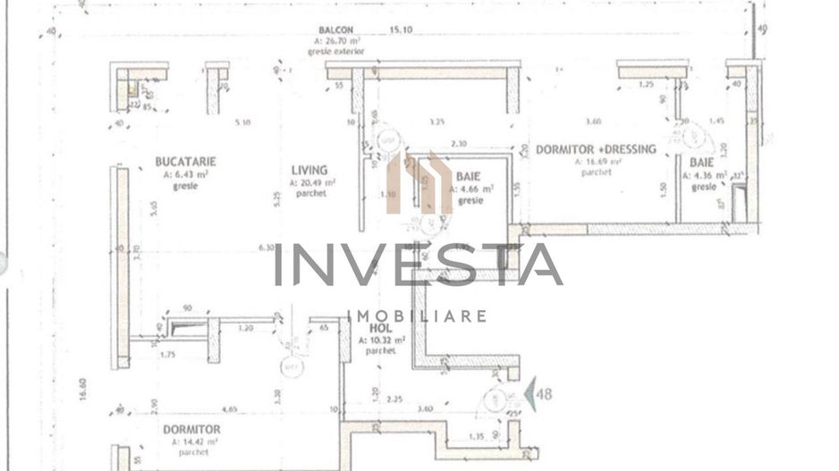 Apartament exclusivist cu 3 camere in Grand Park cu view deosebit ! - Schiță 11