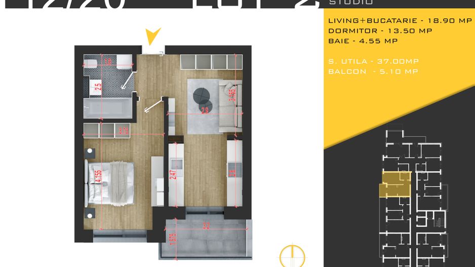 2 camere  Titan Pallady  Metrou Nicolae Teclu - Schiță 10