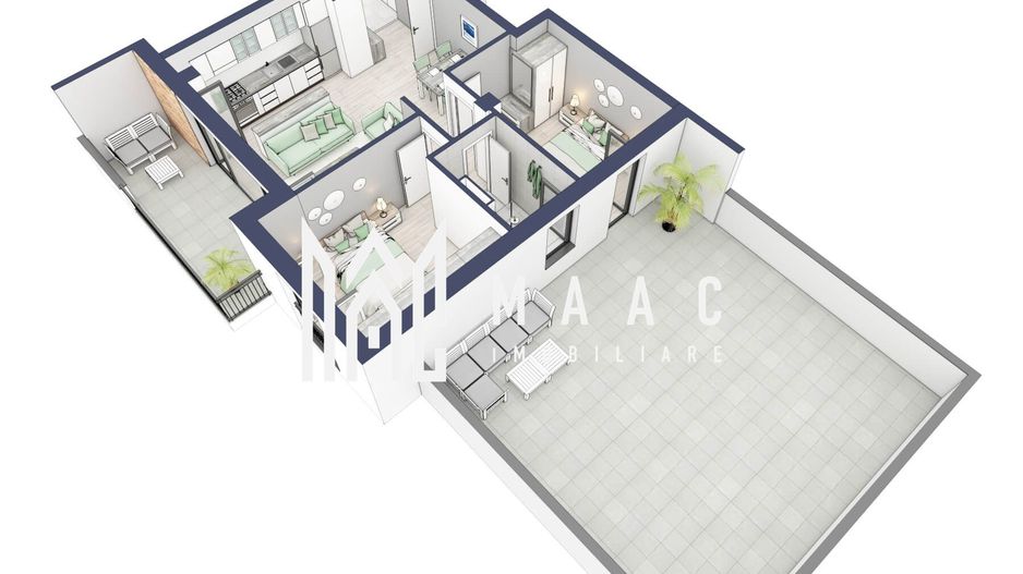 Apartament 3 camere | Balcoane/Terase 31.8 mp | Turnisor - Poză 2