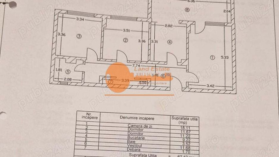 Apartament 3 camere – Militari, Gorjului – aproape de metrou și piață - Schiță 10