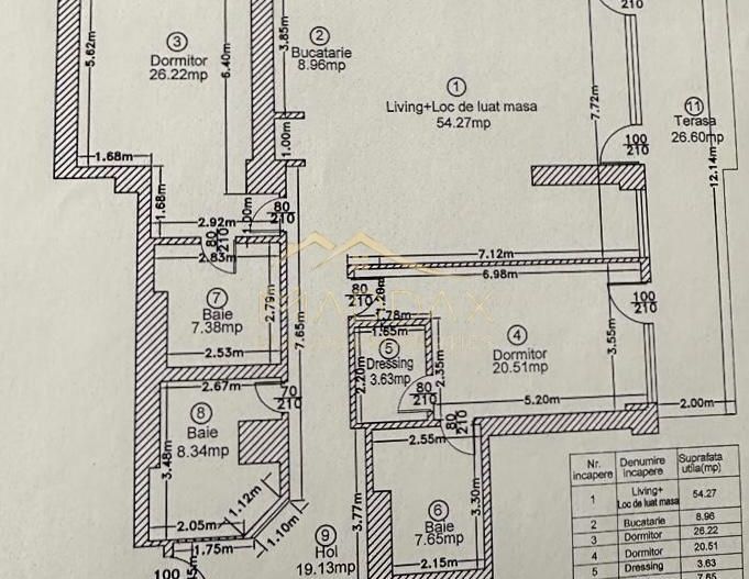 Apartament cu 3 camere *198mp*+ 2 Terase + Parking / Pipera - Schiță 54