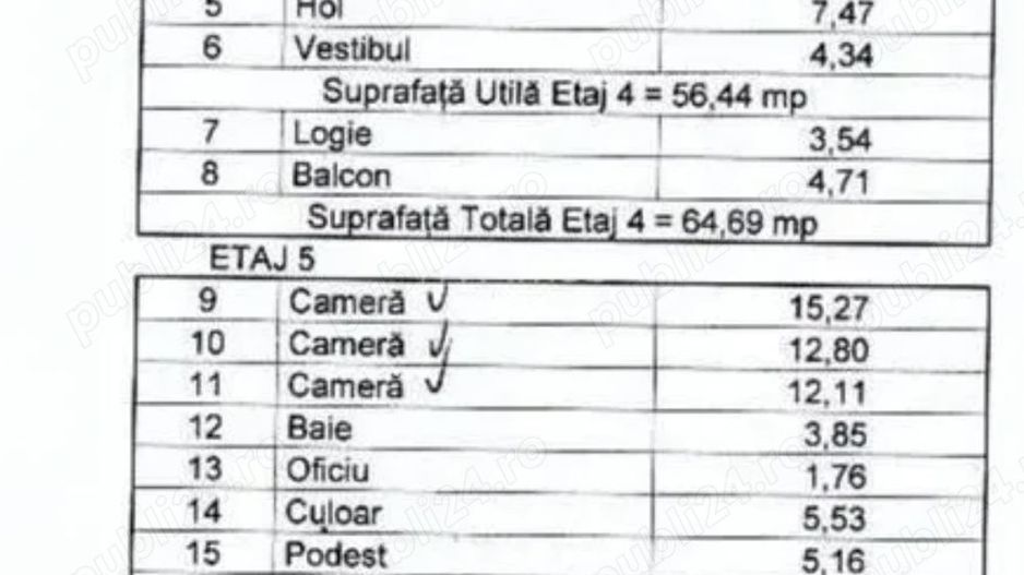 PROPRIETAR,Apartament cu 5 camere decomandat, duplex, et.4 si 5 .Bld. luliu maniu - Poză 10