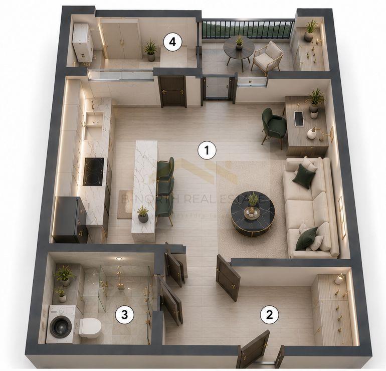 Studio nou în Ivory Residence Pipera | 43,7 mp | Ideal pentru investiție - Poză 4