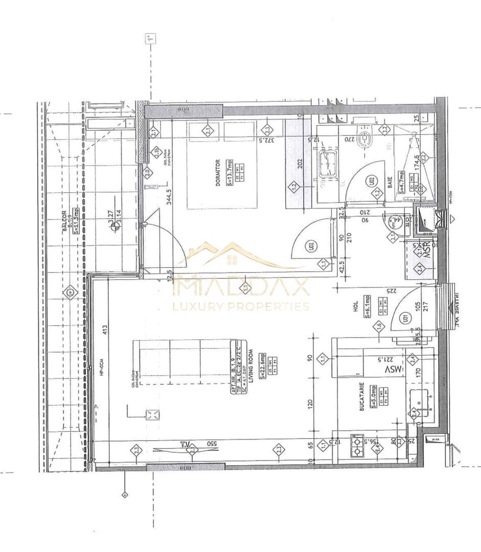 Apartament *2 camere *66mp // Aviației - Schiță 13