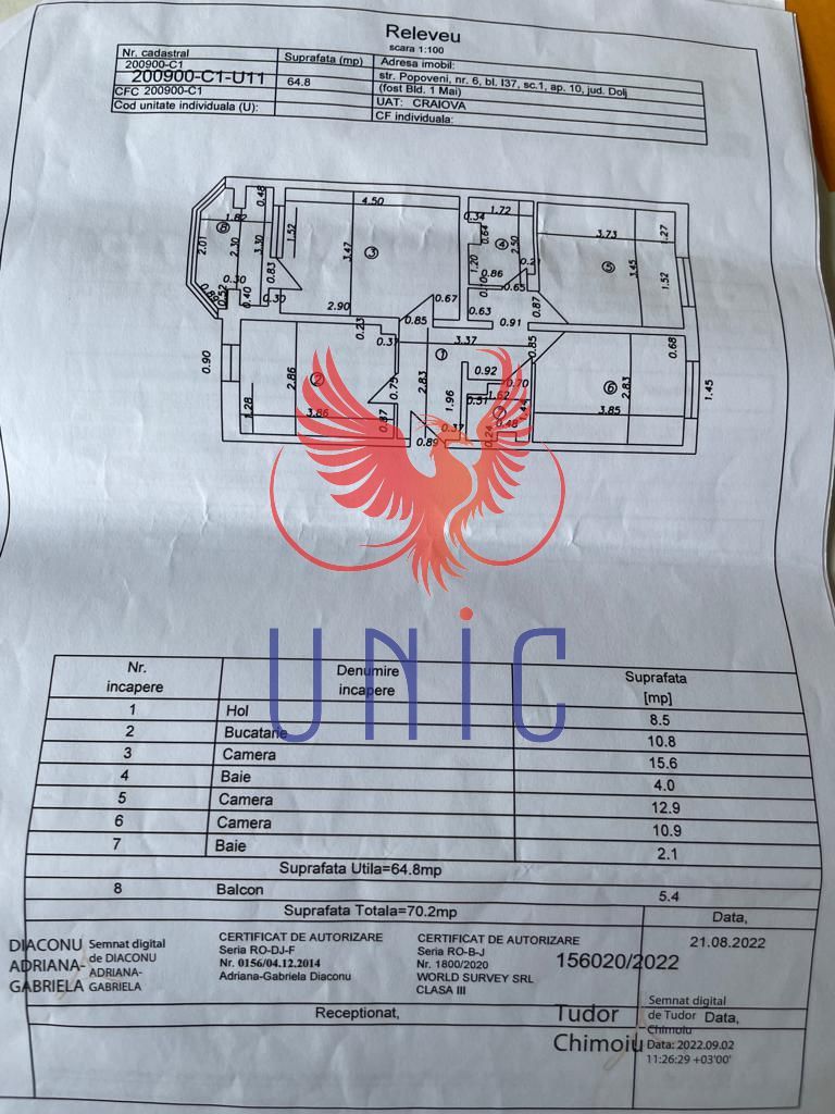 Apartament cu 3 camere de vânzare în 1 Mai, Craiova - Schiță 7