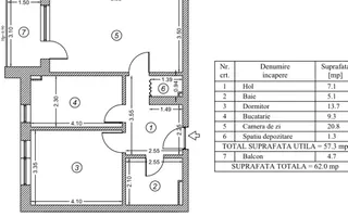 Apartament 2 camere Finalizat  Pallady Metrou Teclu Promo parcare - Schiță 13