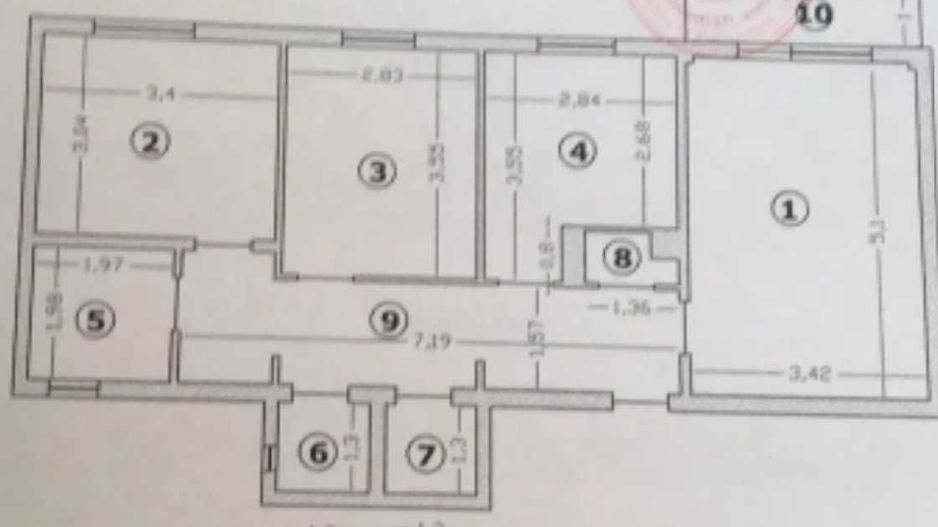 Apartament 3 camere bloc 1979,  Gorjului, Militari - Schiță 7
